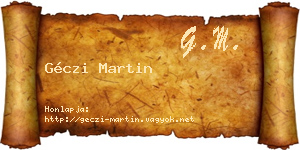 Géczi Martin névjegykártya
