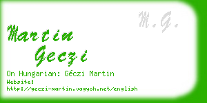 martin geczi business card